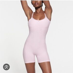 SKIMS Soft Lounge Lace Onesie in Cherry Blossom